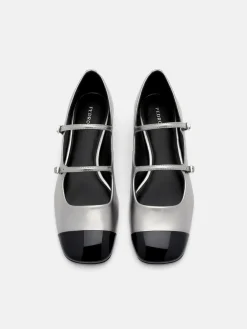 Cap-Toe Ballerina Flats - Pewter