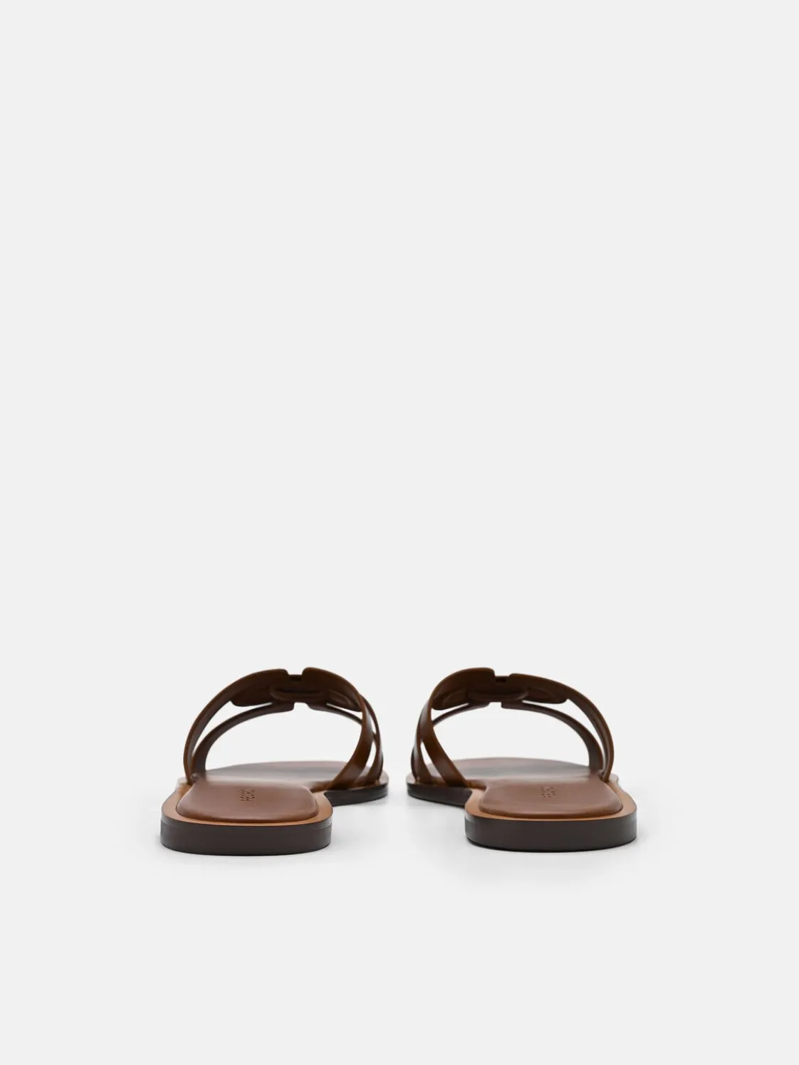 Carmel Leather Slide Sandals - Cognac