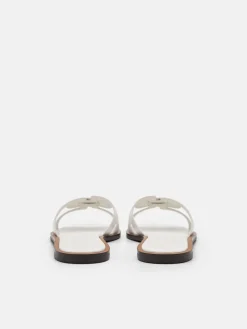 Carmel Leather Slide Sandals - Chalk