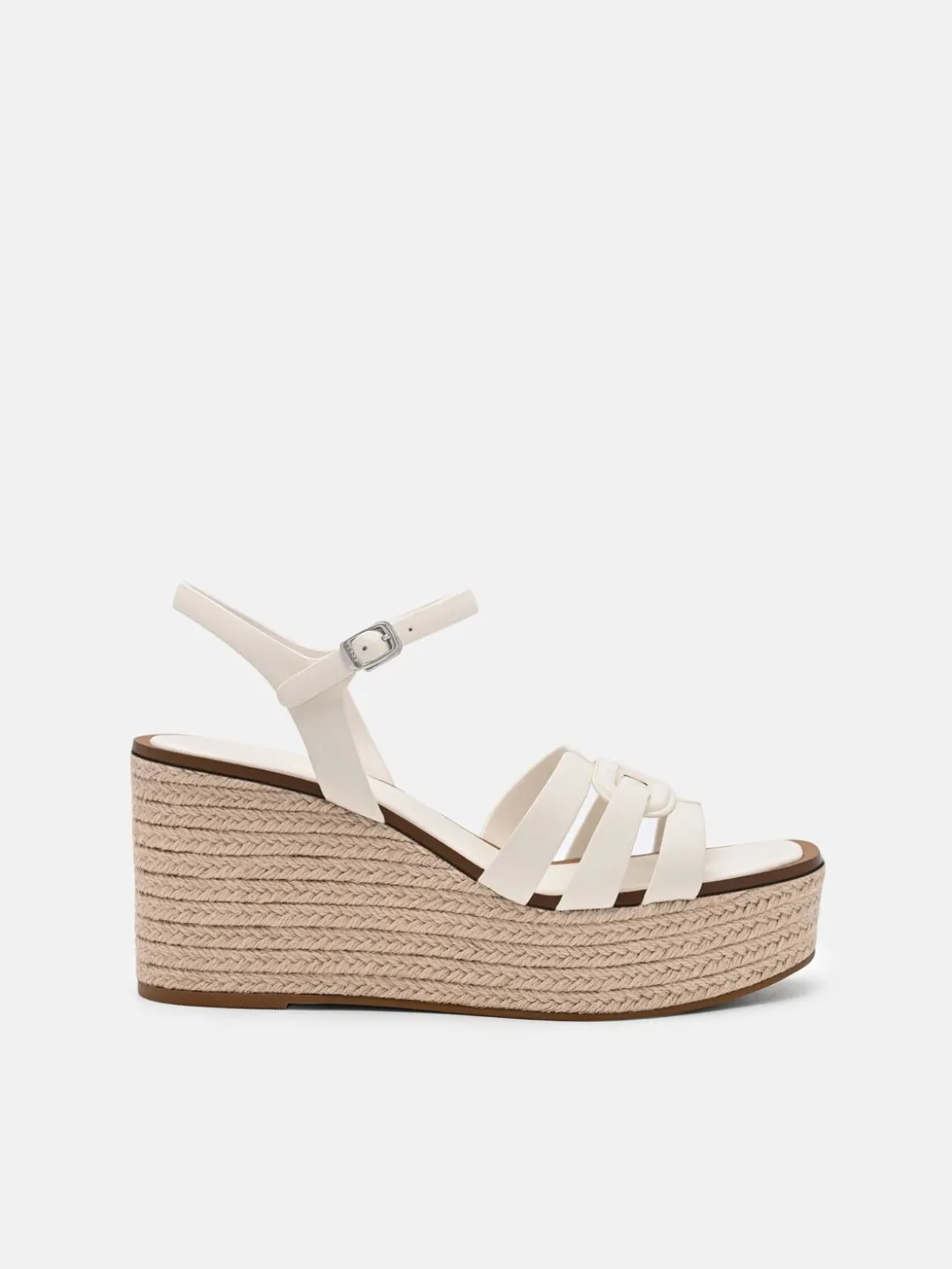 Carmel Leather Wedge Sandals - Chalk