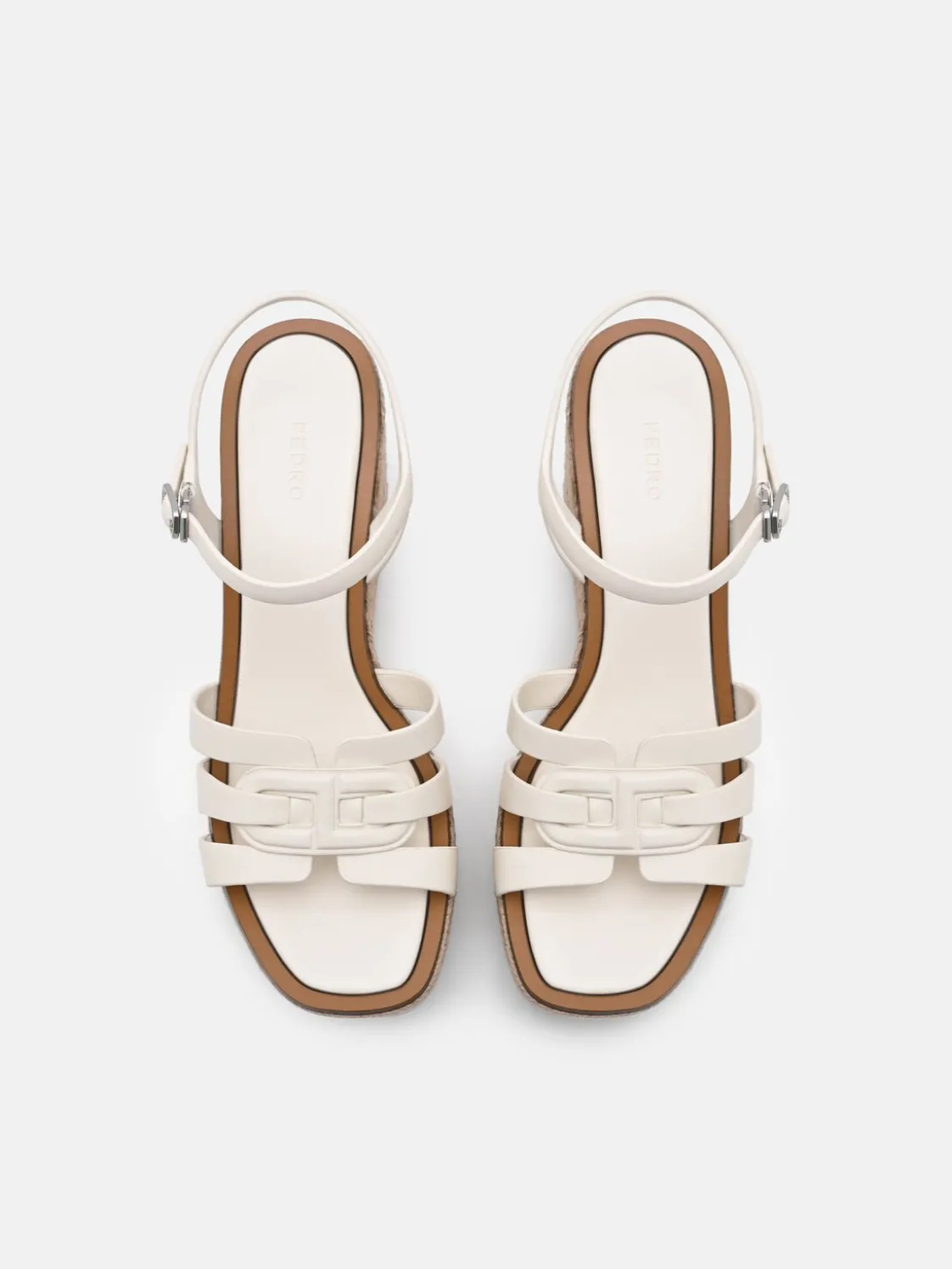 Carmel Leather Wedge Sandals - Chalk