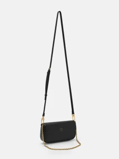 Chainlink Leather Sling Pouch - Black