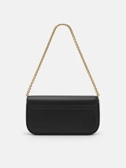 Chainlink Leather Sling Pouch - Black