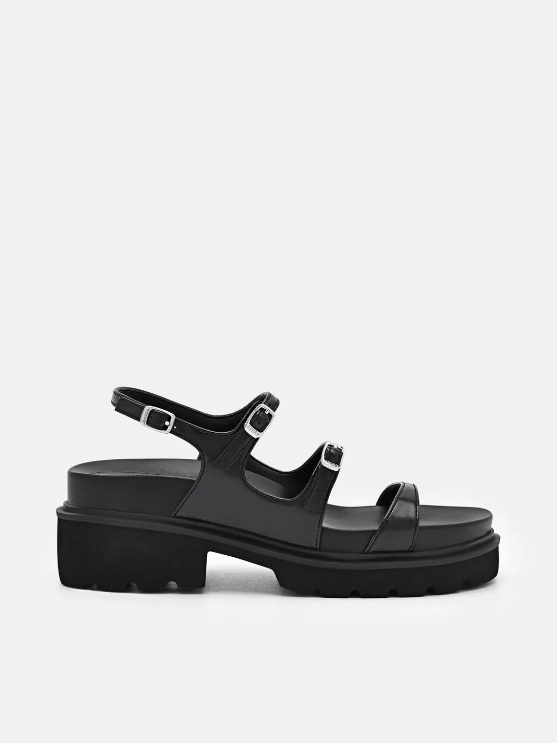 Chunky Slingback Sandals - Black