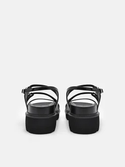 Chunky Slingback Sandals - Black