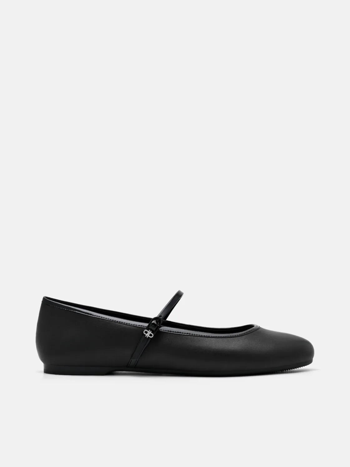 Claude Leather Mary Jane Flats - Black