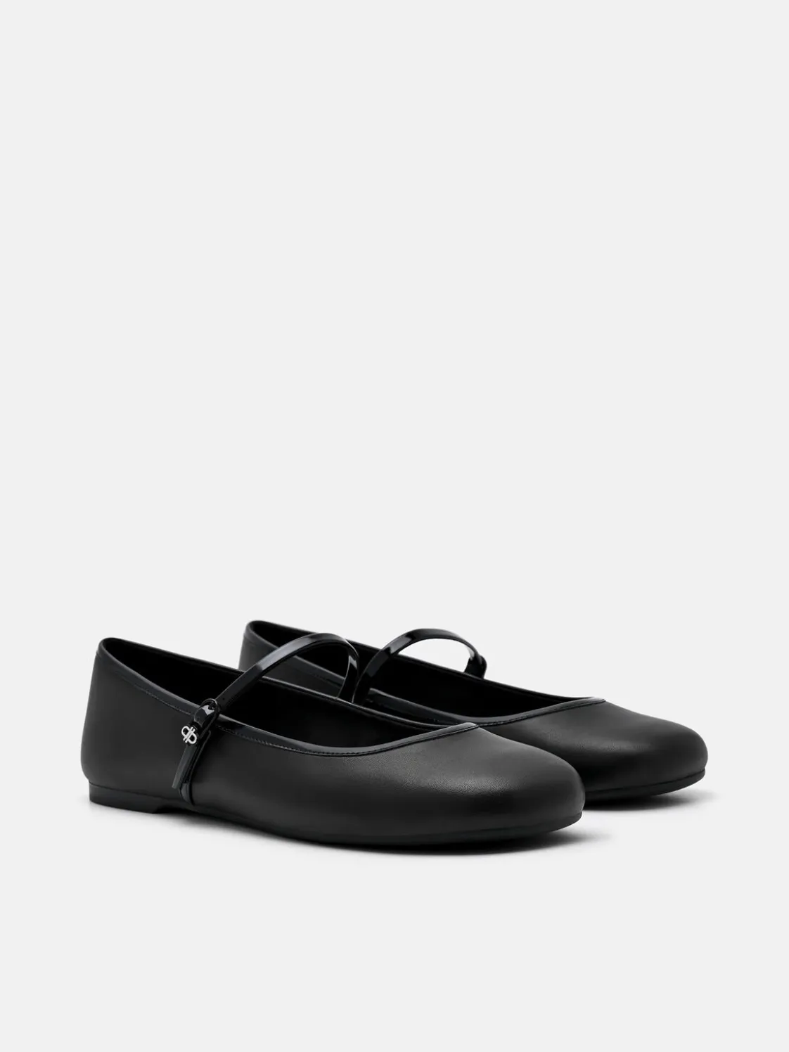 Claude Leather Mary Jane Flats - Black