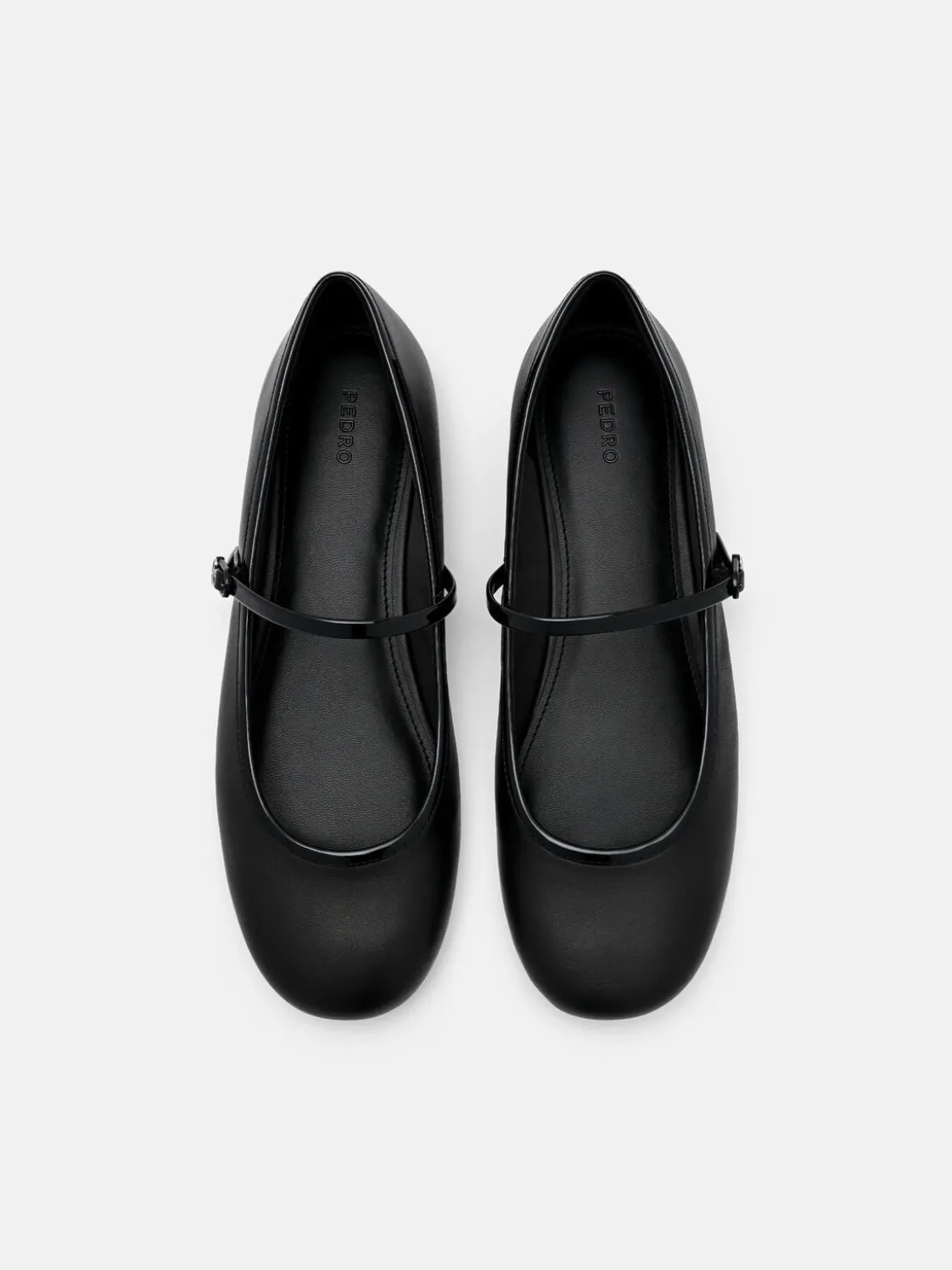 Claude Leather Mary Jane Flats - Black