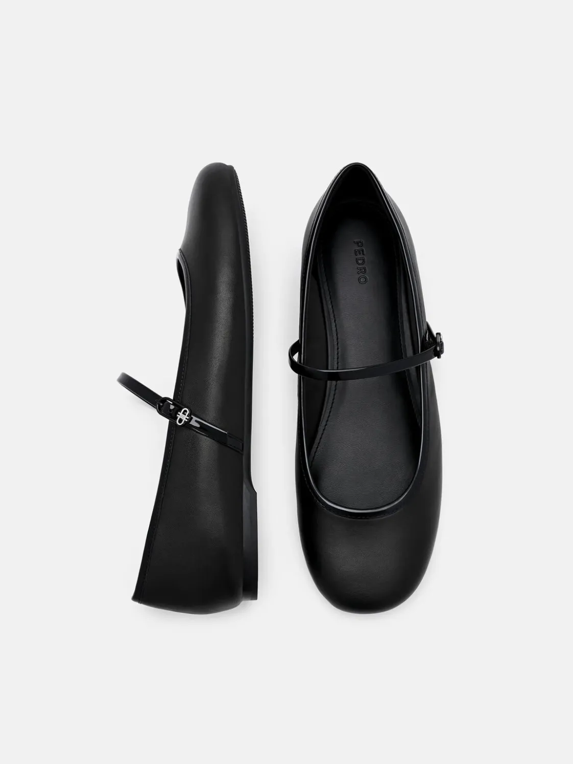 Claude Leather Mary Jane Flats - Black