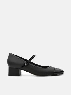 Claude Leather Mary Jane Pumps - Black