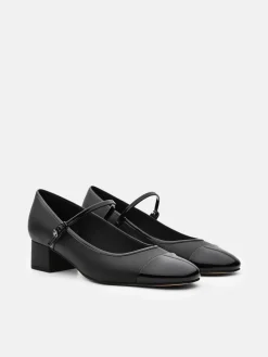 Claude Leather Mary Jane Pumps - Black
