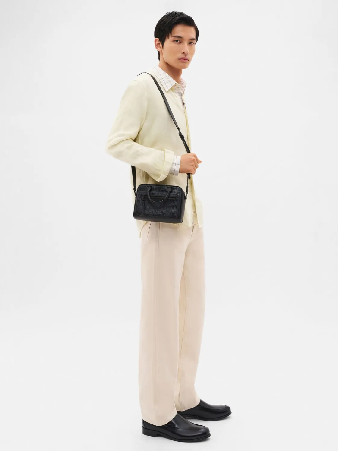Crosby Crossbody Bag - Black Embossed
