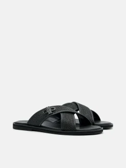 Cross Sandals - Black