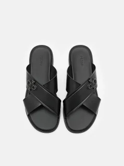 Cross Sandals - Black