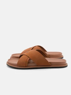 Cross Sandals - Cognac