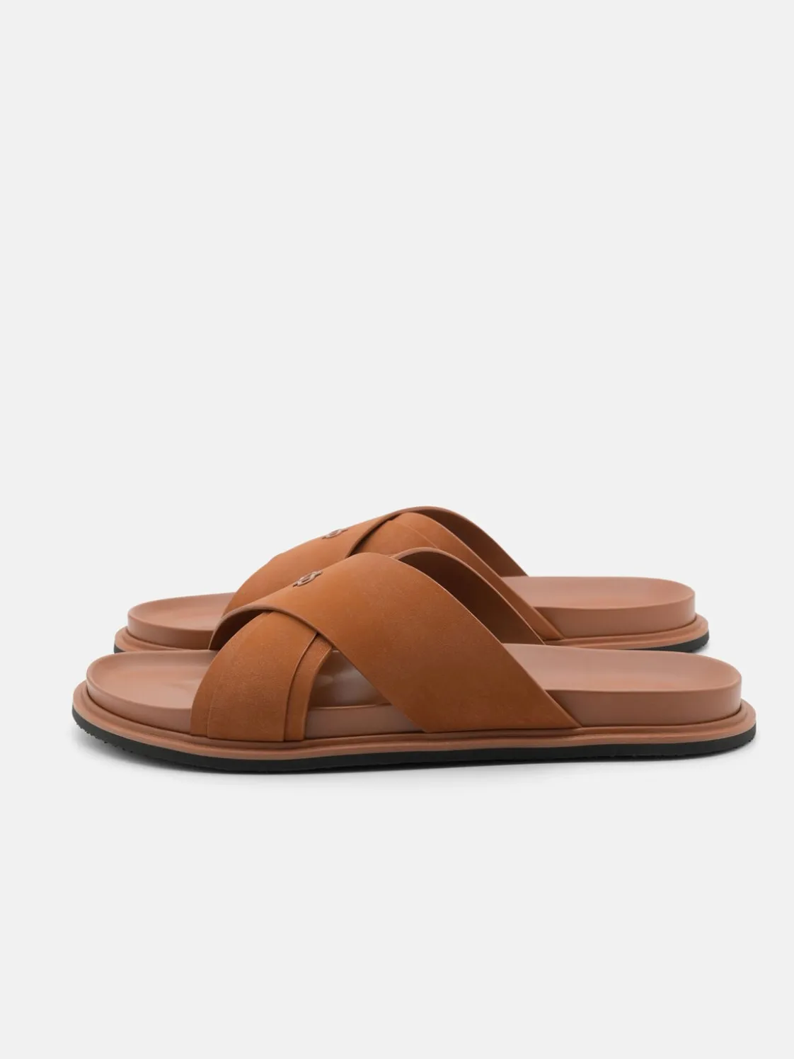 Cross Sandals - Cognac