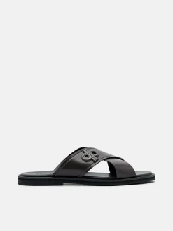 Cross Sandals - Dark Brown