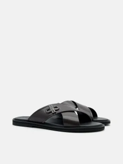 Cross Sandals - Dark Brown