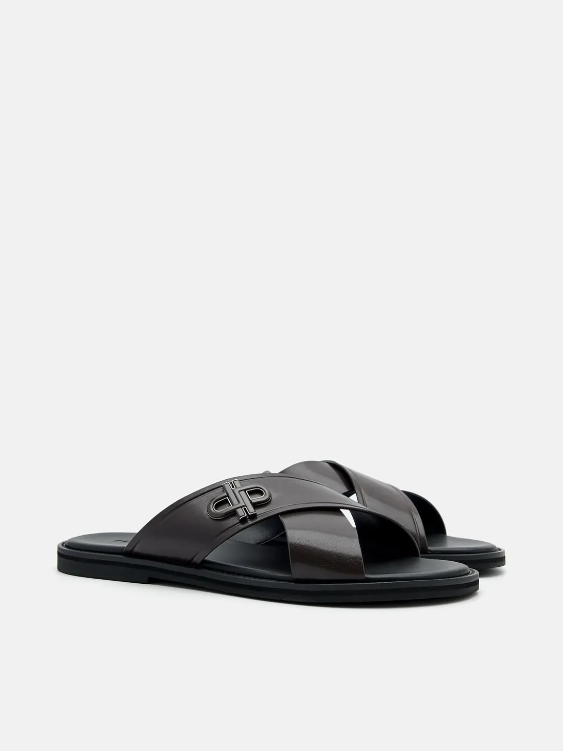 Cross Sandals - Dark Brown