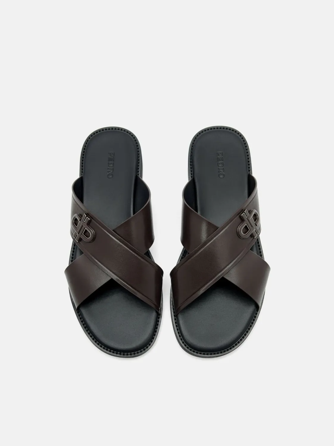 Cross Sandals - Dark Brown