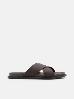Cross Sandals - Dark Brown
