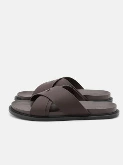 Cross Sandals - Dark Brown