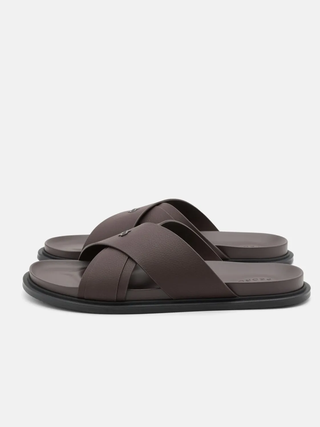 Cross Sandals - Dark Brown
