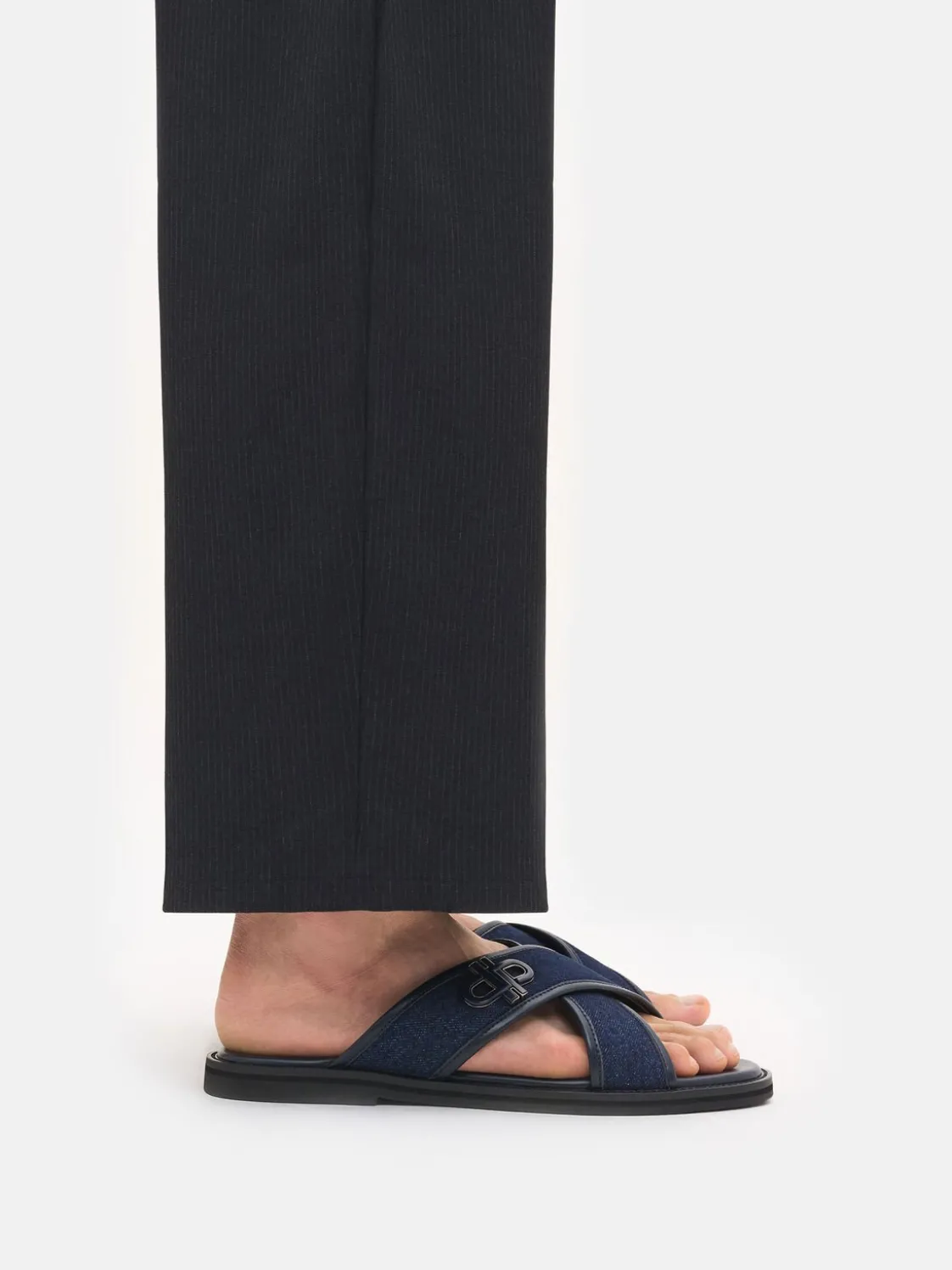 Cross Sandals - Navy Denim