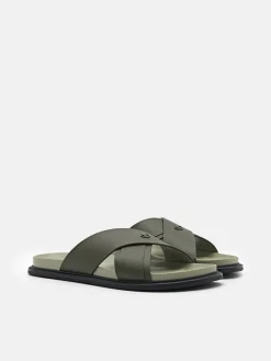 Cross Sandals - Olive