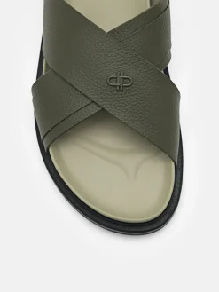 Cross Sandals - Olive
