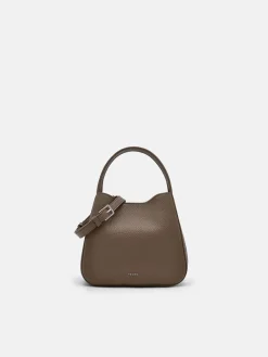 Dana Leather Bucket Bag - Dark Taupe
