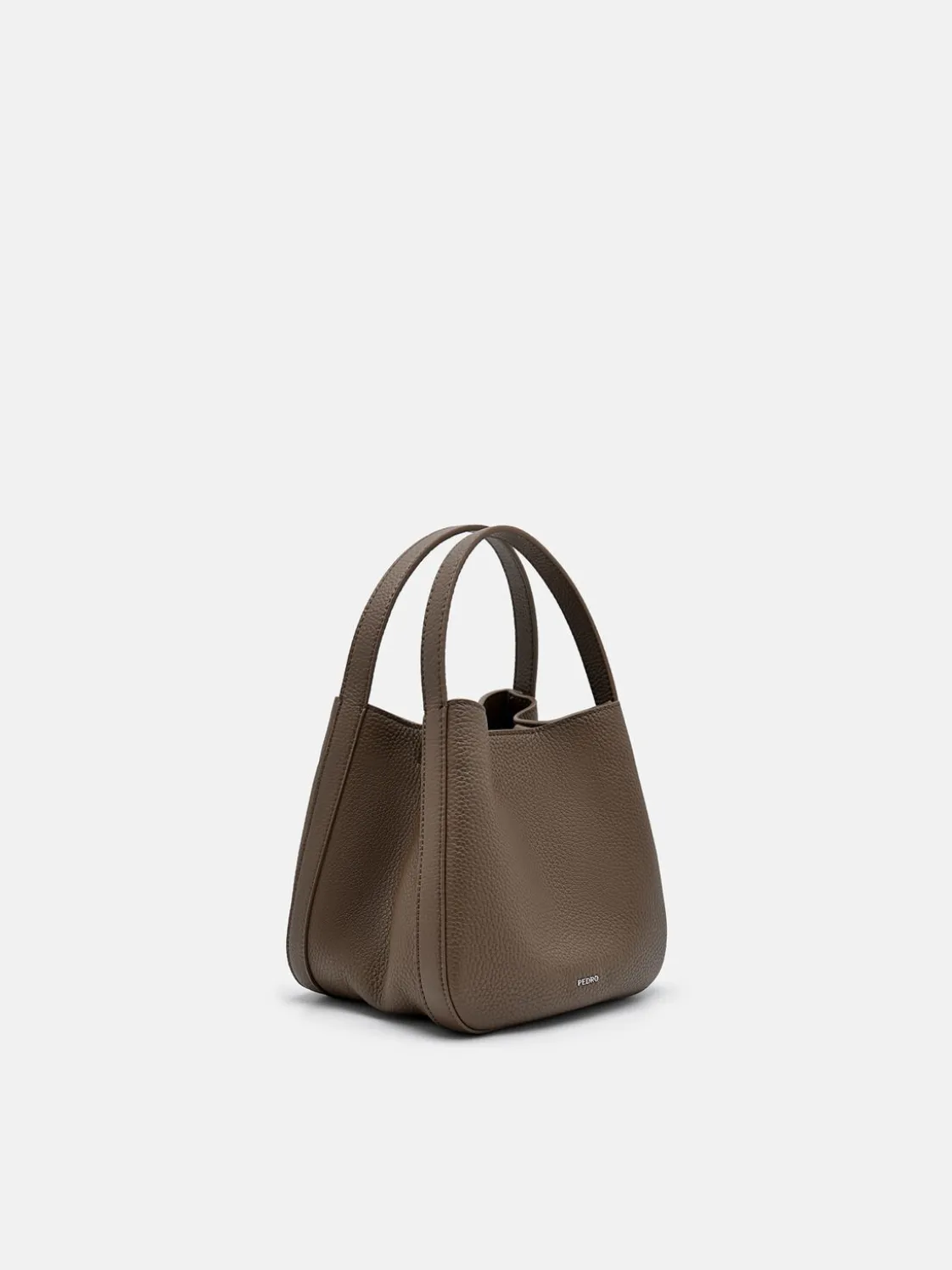 Dana Leather Bucket Bag - Dark Taupe