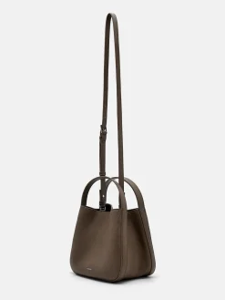 Dana Leather Bucket Bag - Dark Taupe