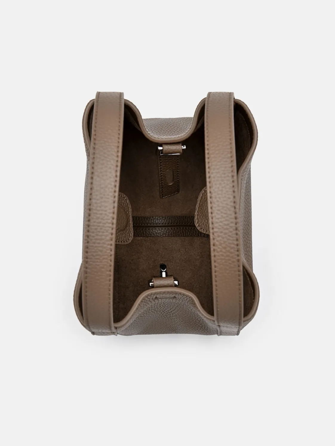 Dana Leather Bucket Bag - Dark Taupe