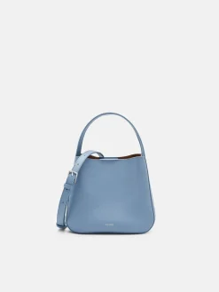 Dana Leather Bucket Bag - Slate Blue