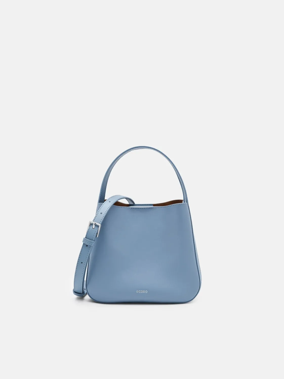 Dana Leather Bucket Bag - Slate Blue