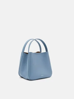 Dana Leather Bucket Bag - Slate Blue