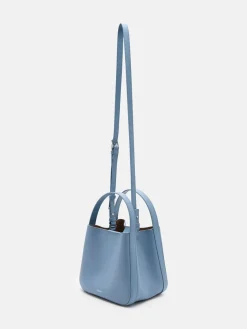 Dana Leather Bucket Bag - Slate Blue