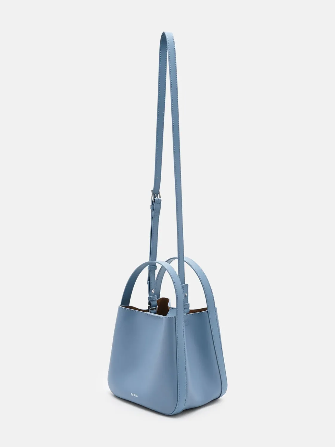Dana Leather Bucket Bag - Slate Blue