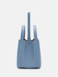 Dana Leather Bucket Bag - Slate Blue