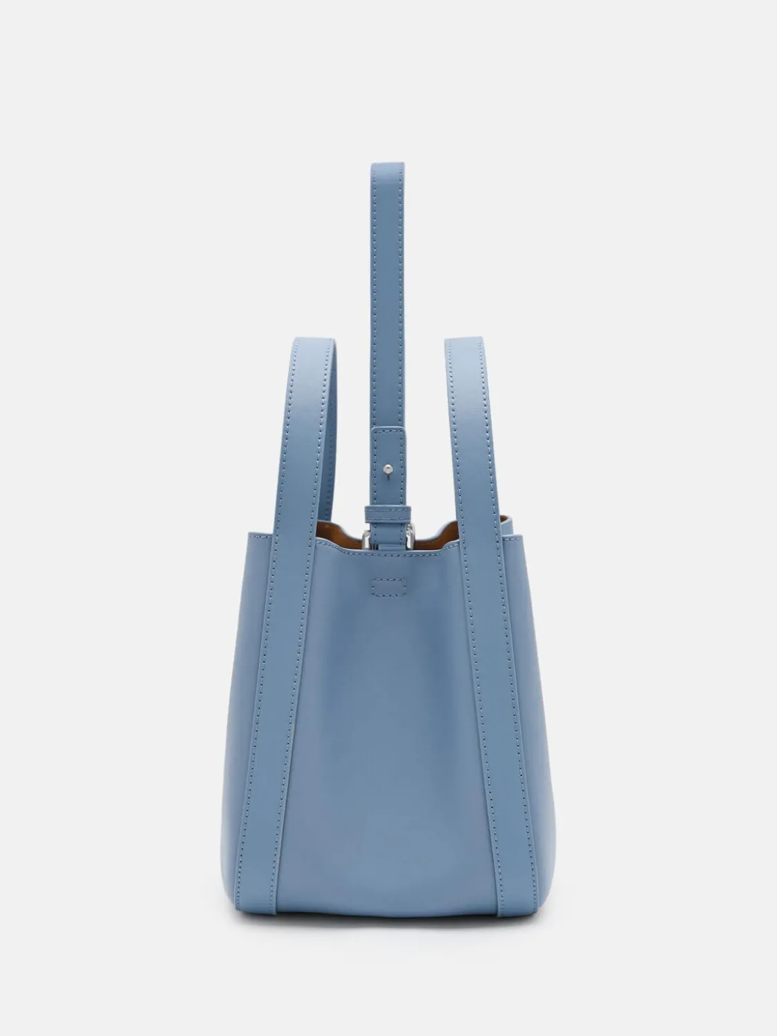 Dana Leather Bucket Bag - Slate Blue