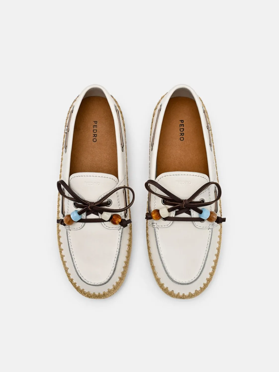 Dee Leather Boat Shoes - Chalk