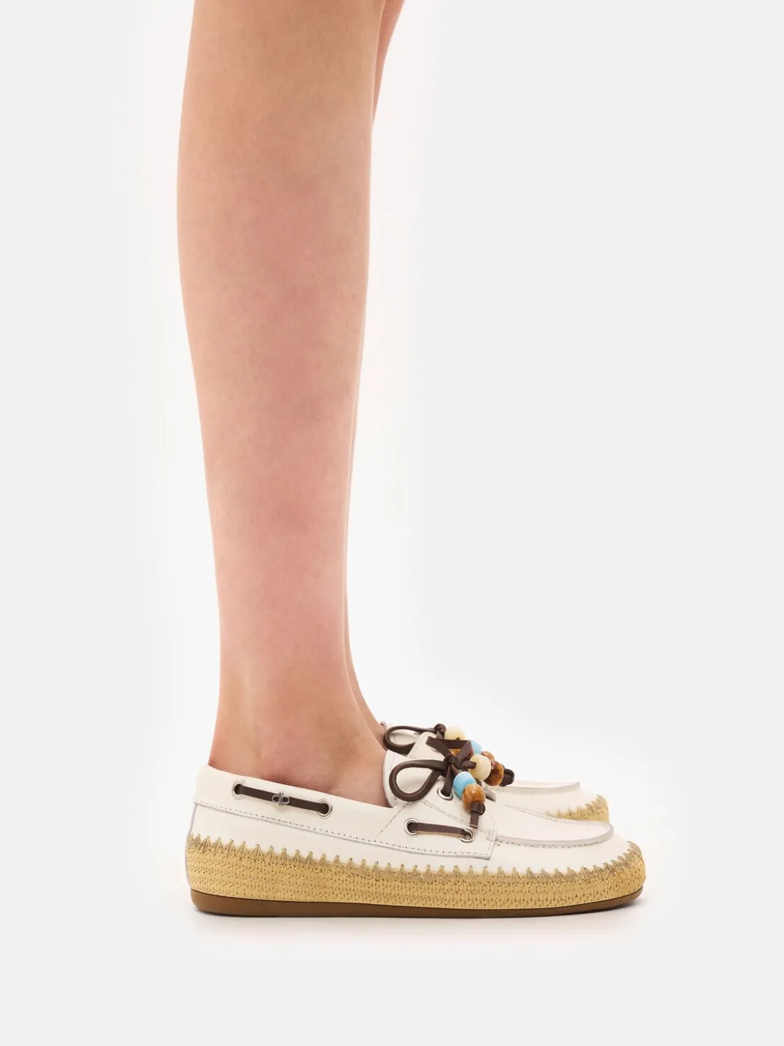 Dee Leather Boat Shoes - Chalk