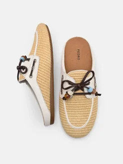 Dee Raffia Mules - Natural Raffia