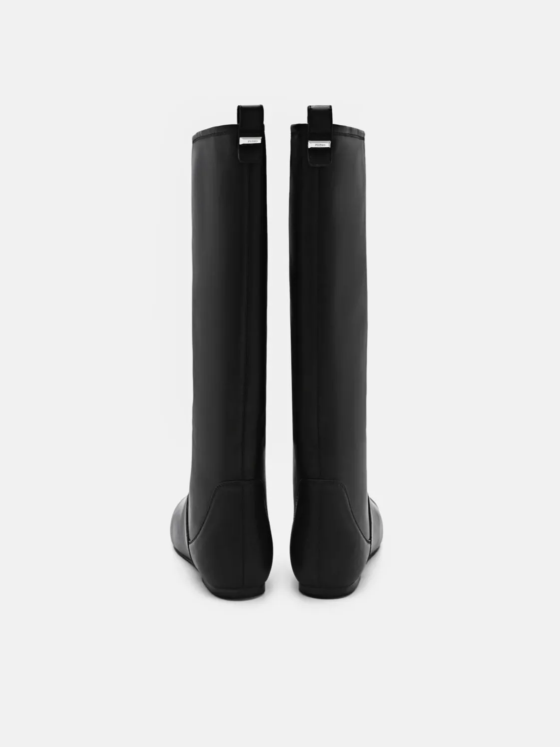 Demi Leather Knee Boots - Black