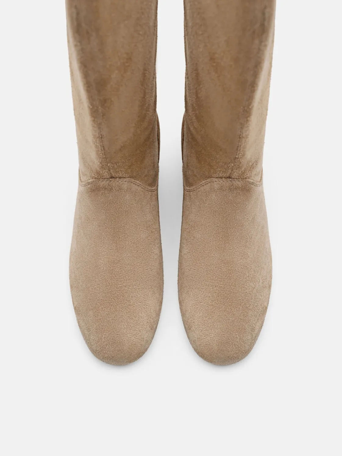 Demi Leather Knee Boots - Taupe