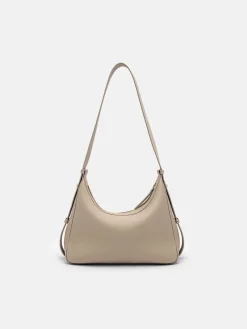 Demi Leather Shoulder Bag - Taupe