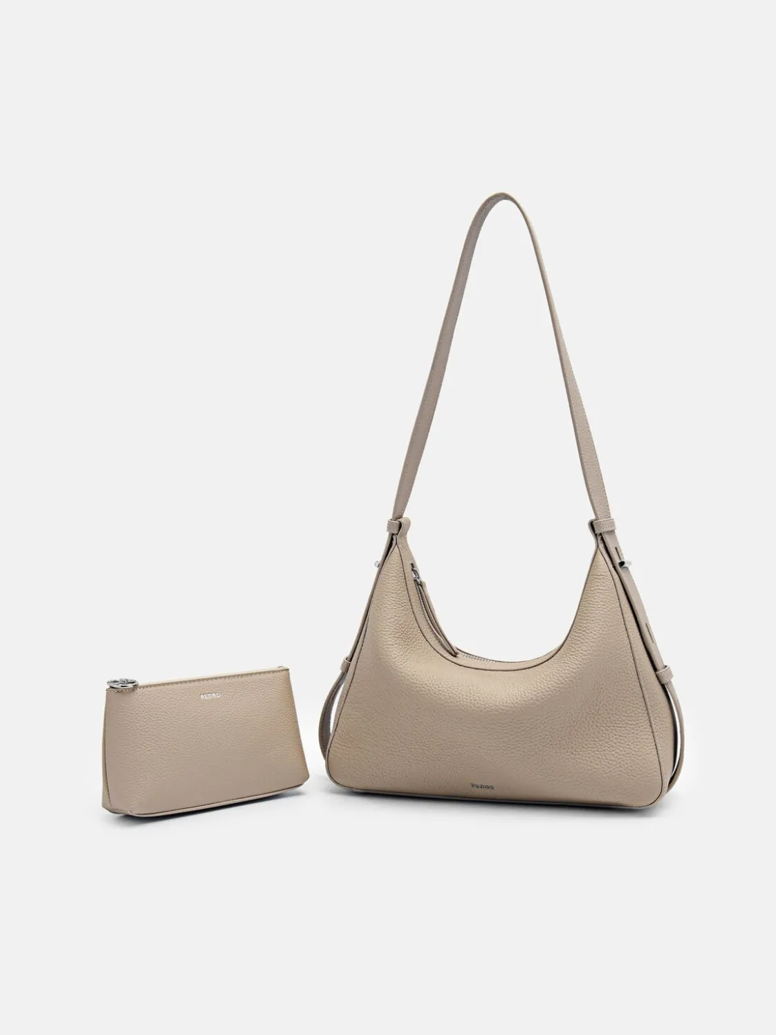 Demi Leather Shoulder Bag - Taupe
