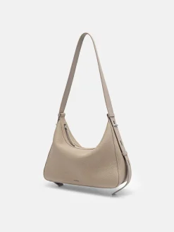 Demi Leather Shoulder Bag - Taupe