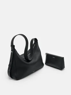 Demi Leather Shoulder Bag - Black